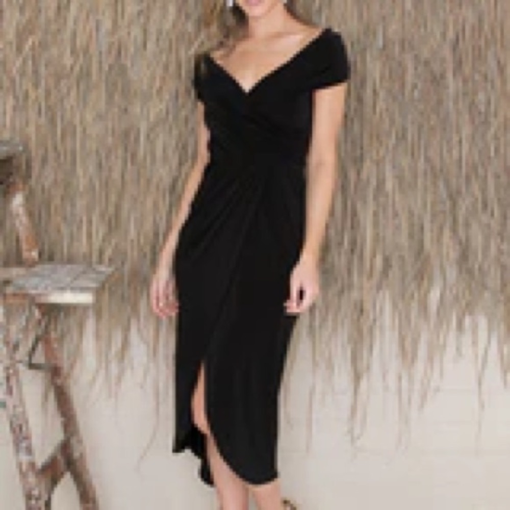 Folkster black Lana Midi Dress